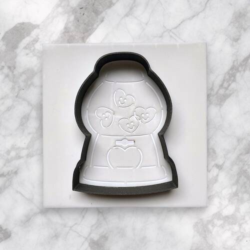 3D-Plastic Cutter + Stencil Set PYO Cookies Gum Ball Machine; 7 cm - 1