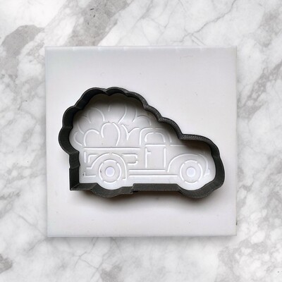 3D-Plastic Cutter + Stencil Set PYO Cookies Love Truck; 7 cm