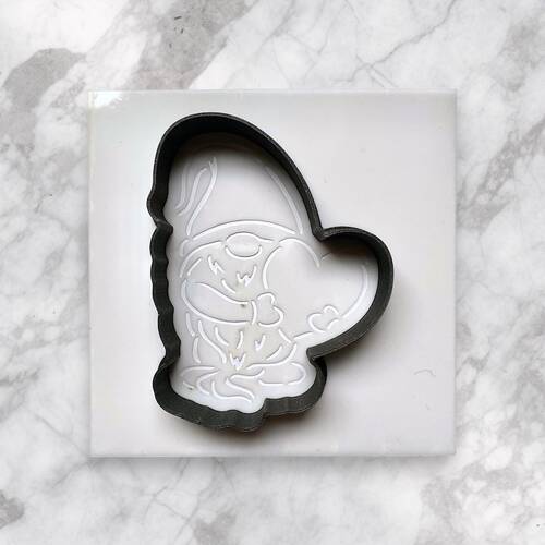 3D-Plastic Cutter + Stencil Set PYO Cookies Lover Gnome-2; 7 cm - 1