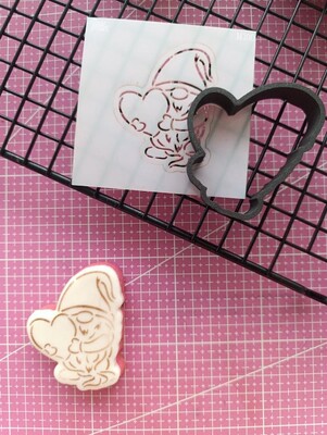 3D-Plastic Cutter + Stencil Set PYO Cookies Lover Gnome-2; 7 cm (1)