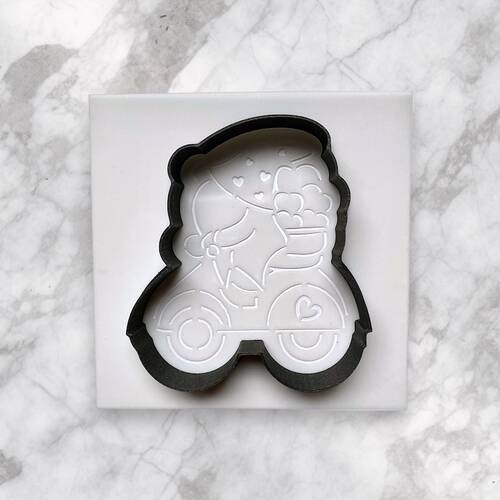 3D-Plastic Cutter + Stencil Set PYO Cookies Lover Gnome;7 cm - 1