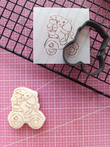 3D-Plastic Cutter + Stencil Set PYO Cookies Lover Gnome;7 cm - 3