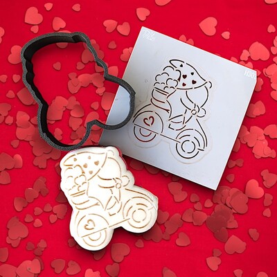 3D-Plastic Cutter + Stencil Set PYO Cookies Lover Gnome;7 cm (1)