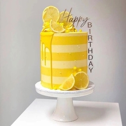 Acrylic cake topper HAPPY BIRTHDAY-L Gold; 14*23 cm - 3