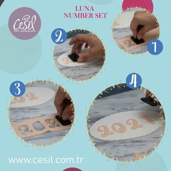 Alfabe patchwork stamp; LUNA Rakamlar 3,8 cm