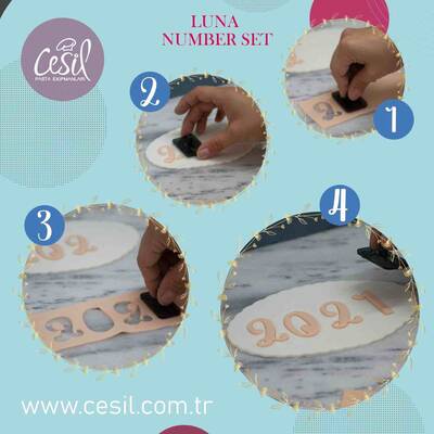 Alfabe patchwork stamp; LUNA Rakamlar 3,8 cm - 1