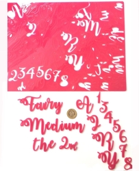 Calligraphy Stamp Alphabet FAIRY MEDIUM +mini emboss block
