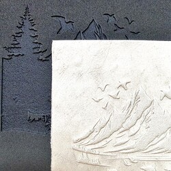 Doku transfer matı Penguins in Mountains; 15x15 cm - 2