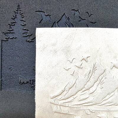 Doku transfer matı Penguins in Mountains; 15x15 cm - 2