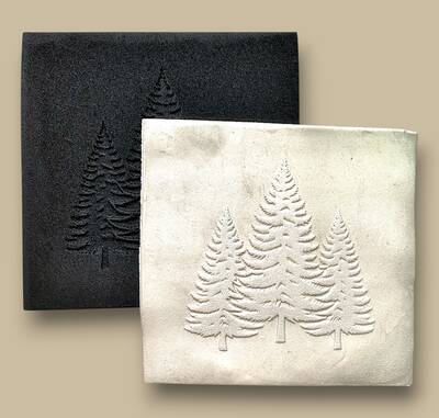 Doku transfer matı Triple Pine Tree; 15x15 cm - 1