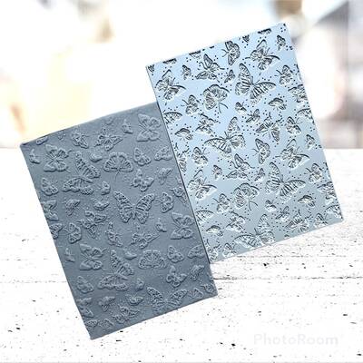 Dokulu kauçuk mat BUTTERFLIES; 10*7 cm - 1