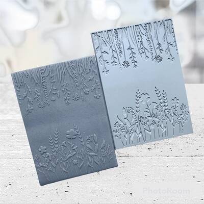 Dokulu kauçuk mat FLORAL SILHOUETTE; 10*7 cm - 1