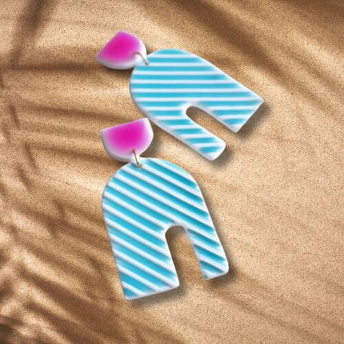 Dokulu kauçuk mat STRIPES-2MM; 10*7 cm - 2