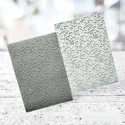 Texture Rubber Sheet  FUNKY HEARTS; 10*7 cm - 1