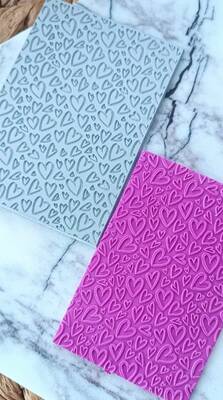 Texture Rubber Sheet  FUNKY HEARTS; 10*7 cm - 2