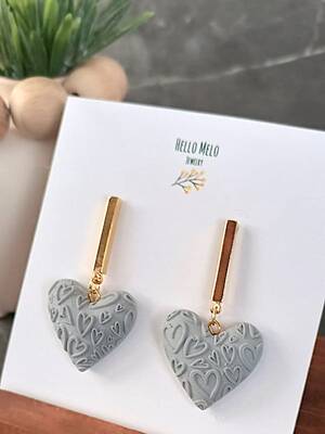 Texture Rubber Sheet  FUNKY HEARTS; 10*7 cm - 3