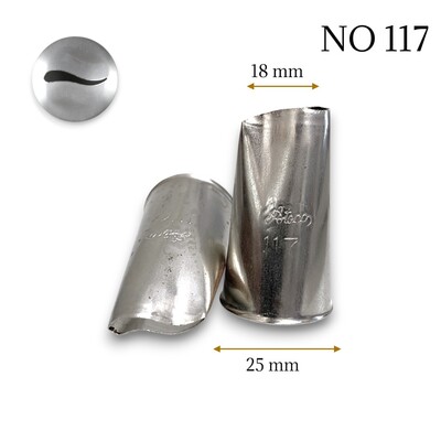 Krema sıkma duy ucu no: 117 kavisli petal (18 mm ağız çapı)