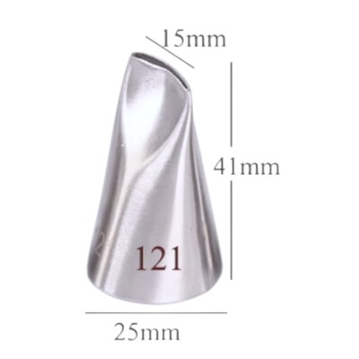 Krema sıkma duy ucu no:121 kavisli petal (15 mm ağız çapı)