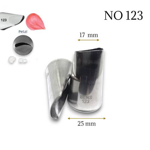 Krema sıkma duy ucu no:123 kavisli petal (17 mm ağız çapı) - 1
