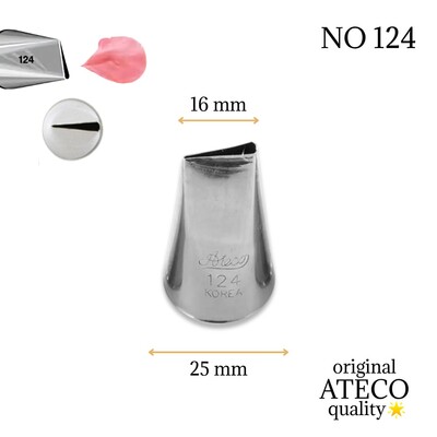 Krema sıkma duy ucu no: 124 düz petal (16 mm ağız çapı)