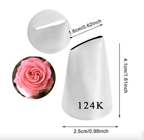 Krema sıkma duy ucu no:124K Kore petal (15 mm ağız çapı) - 1