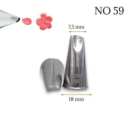 Krema sıkma duy ucu no:59 kavisli petal (7,5 mm ağız çapı) - 1