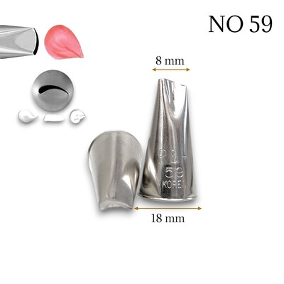 Krema sıkma duy ucu no: 59 kavisli petal (8 mm ağız çapı)