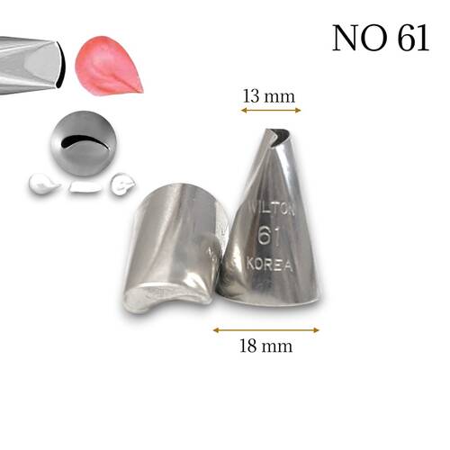 Krema sıkma duy ucu no:61 kavisli petal (12 mm ağız çapı) - 1