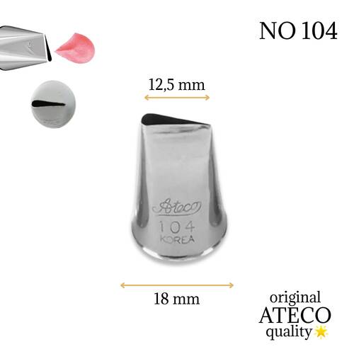 Krema sıkma duy ucu no: 104 düz petal (12,5 mm ağız çapı) - 1