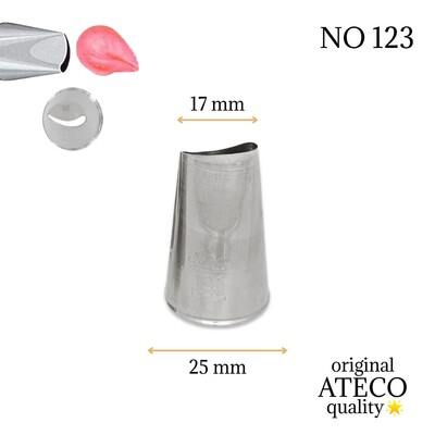 Krema sıkma duy ucu no: 123 kavisli petal (17 mm ağız çapı)
