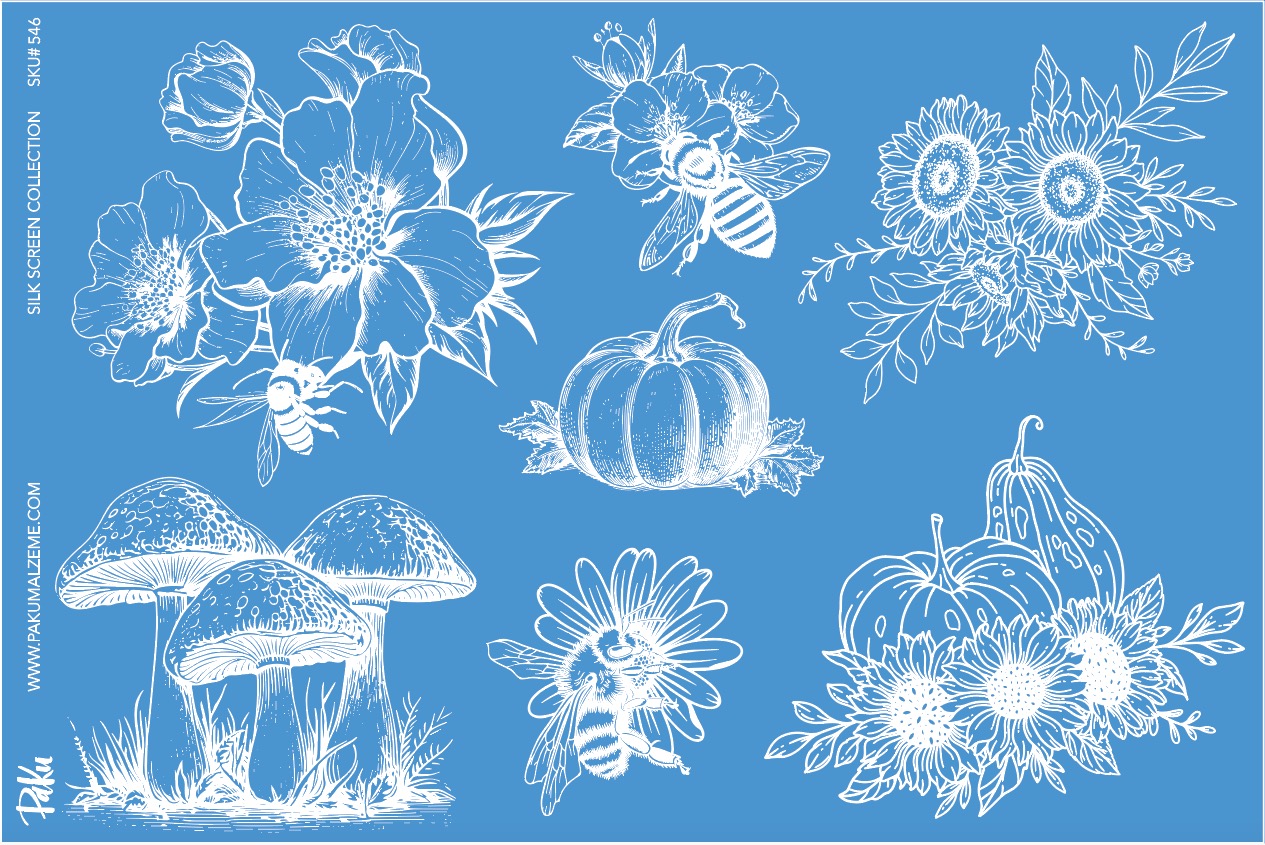Mesh Stencil Ceramic Collection Autumn Theme (33*22 cm) - 1