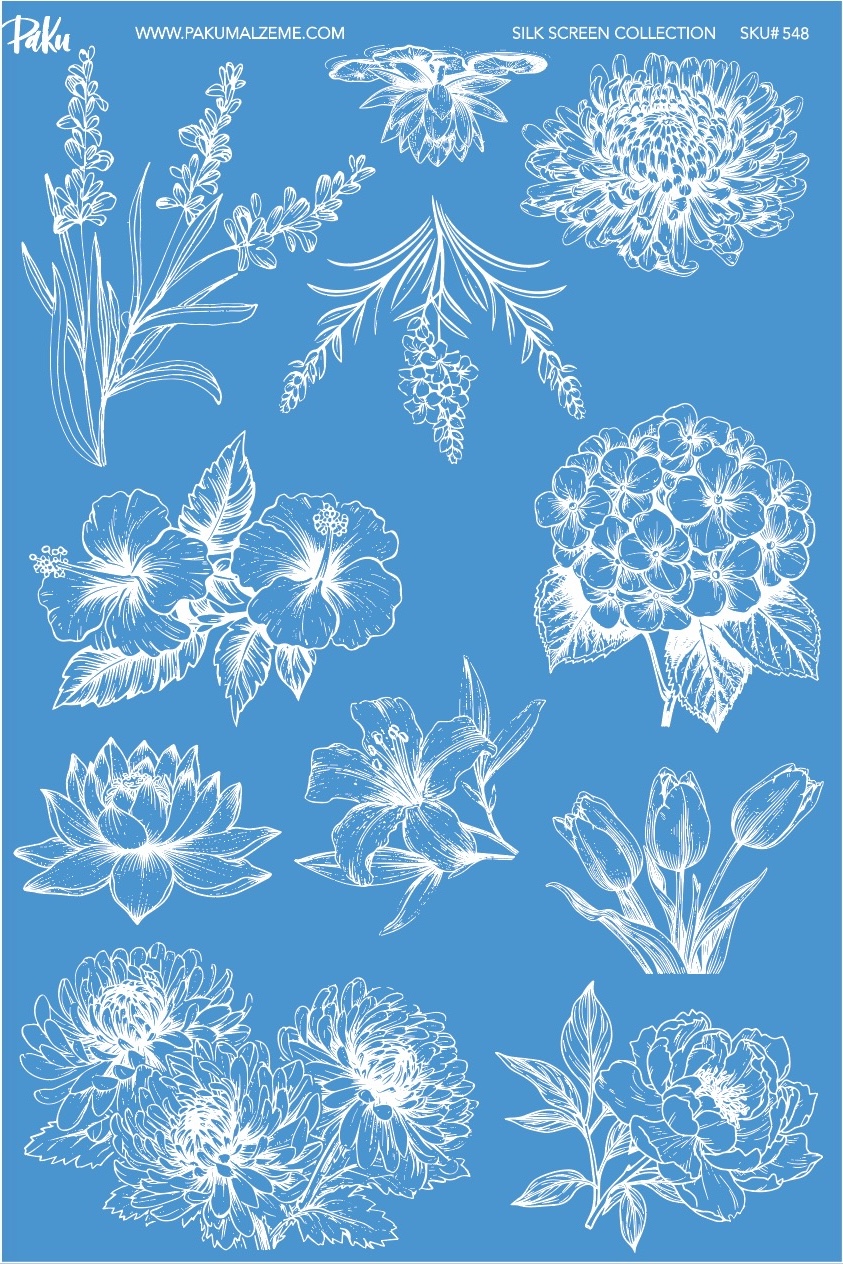 Mesh Stencil Ceramic Collection Flower Theme (33*22 cm) - 1