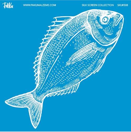 Mesh Stencil Ceramic Collection Sea Food Fish-1 ( 22*22 cm) - 1