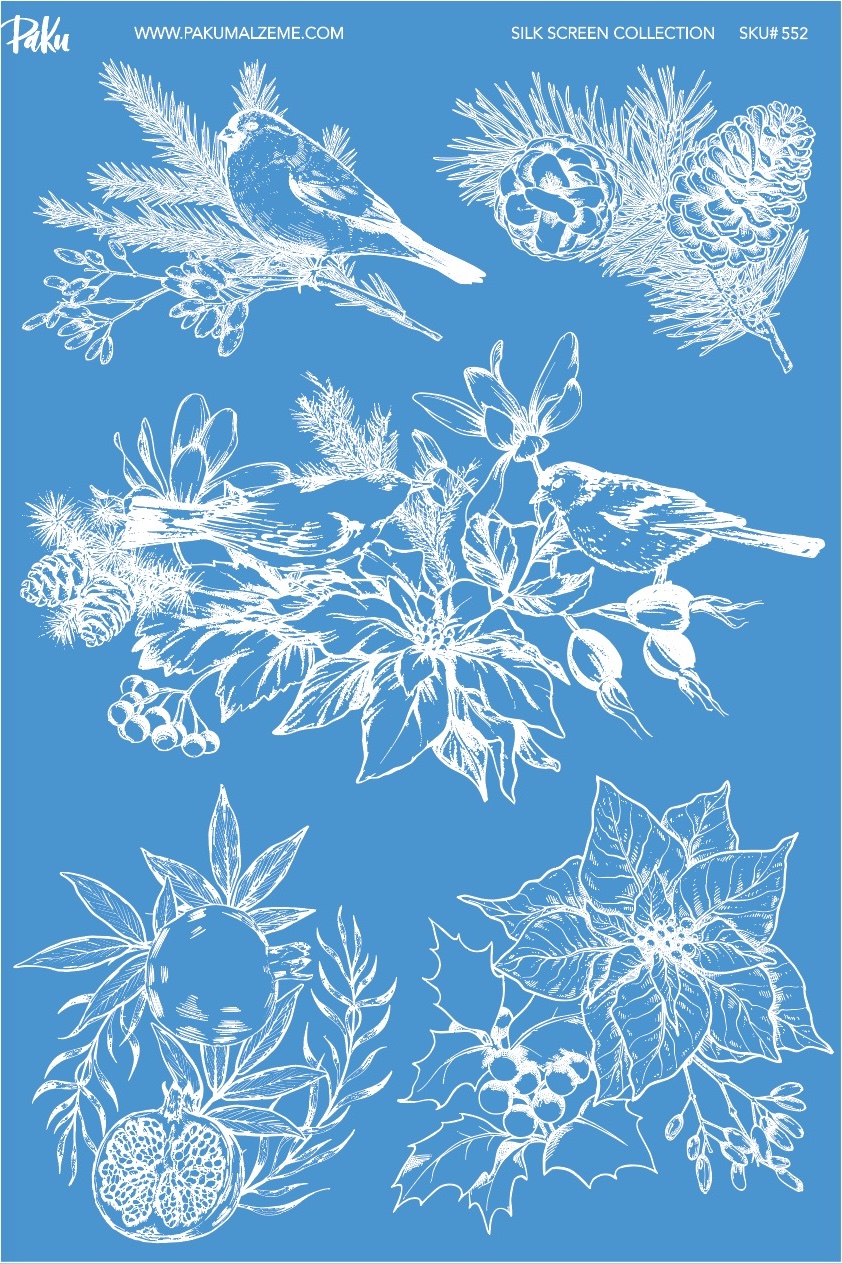 Mesh Stencil Ceramic Collection Winter Theme (33*22 cm) - 1