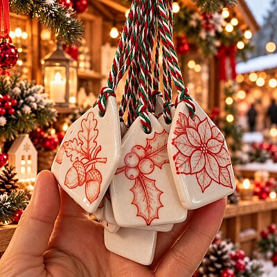 Mesh Stencil Ceramic Cup Col. Christmas Theme-2 (22*11 cm) (1)