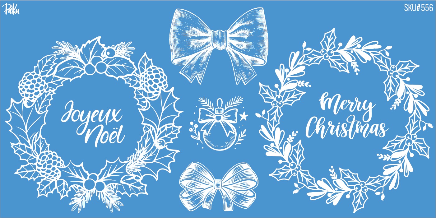 Mesh Stencil Ceramic Cup Col. Christmas Wreath & Bows (22*11 cm) - 1