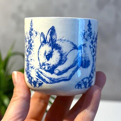 Mesh Stencil Ceramic Cup Col. Easter Collage - 3