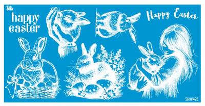 Mesh Stencil Ceramic Cup Col. Easter Collage - 1
