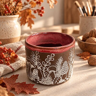 Mesh Stencil Ceramic Cup Col. Fall Borders (22*11 cm) (1)