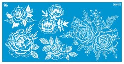 Mesh Stencil Ceramic Cup Col. Peony & Roses - 1