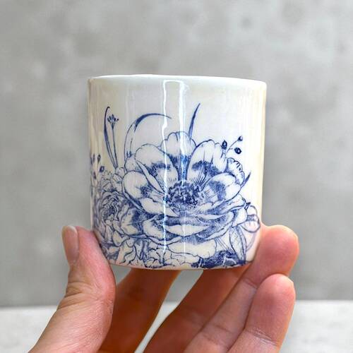 Mesh Stencil Ceramic Cup Col. Spring Florals-2 - 2
