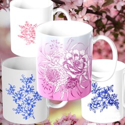 Mesh Stencil Ceramic Cup Col. Spring Florals-2 - 6