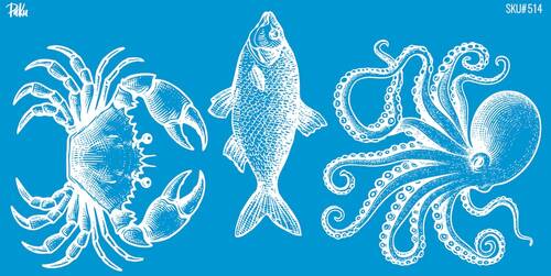 Mesh Stencil Ceramic Cup Col. Under the Sea-5 (22*11 cm) - 1