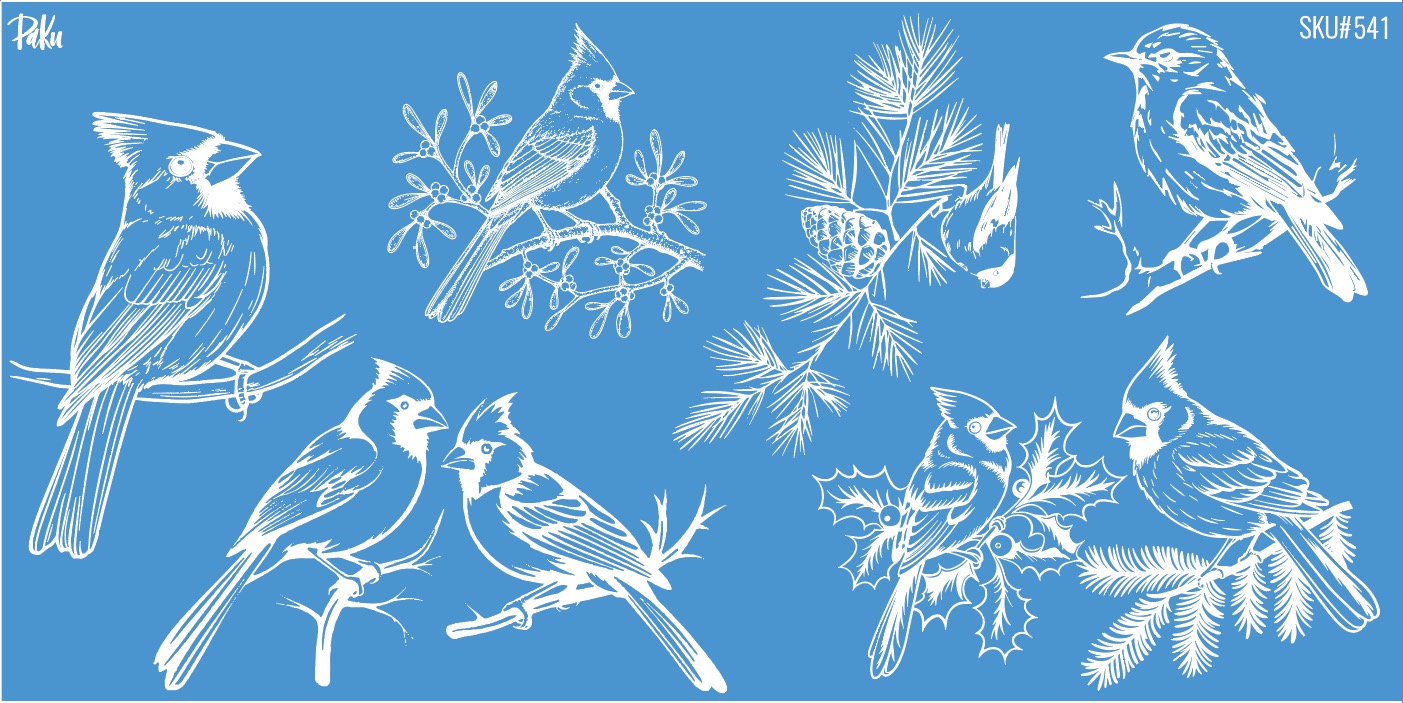 Mesh Stencil Ceramic Cup Col. Winter Birds (22*11 cm) - 1