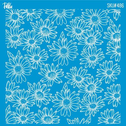 Mesh Stencil Cookie Clay Collection; Daisy-3; (11x11 cm) - 1