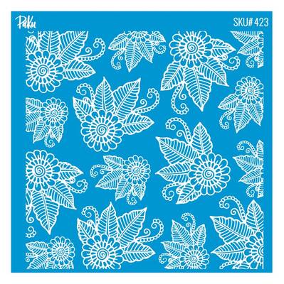 Mesh Stencil Cookie Clay Collection; Floral Embroidery-4 - 1