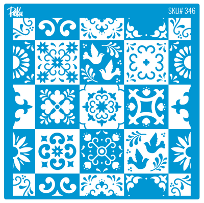 Mesh Stencil Cookie Clay Collection; Tiles - 1