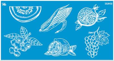 Mesh Stencil Crystal Collection; Summer Fruits-2 ( 22*12 cm) - 1