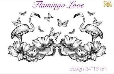 Mesh Stencil; Flamingo Love - 1