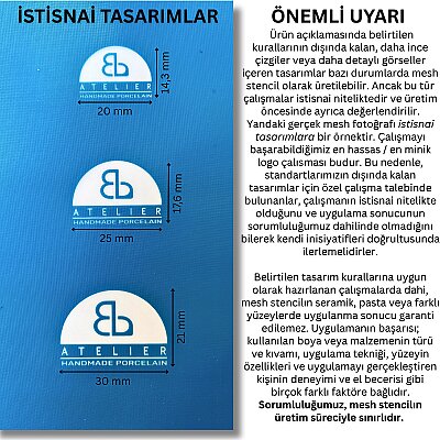 Mesh Stencil Silk Screen ÖZEL ÜRETİM / CUSTOM ORDER - A4 (30x21cm) (1)